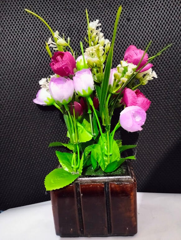 Picture of Artificial Flower Balcony Potted Plant Flowers Bouquet Wedding Home Garden Decor-Multicolor