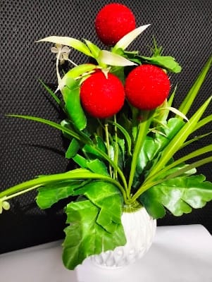 Picture of Artificial Flower Balcony Potted Plant Flowers Bouquet Wedding Home Garden Decor-Red