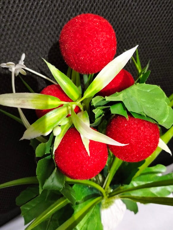Picture of Artificial Flower Balcony Potted Plant Flowers Bouquet Wedding Home Garden Decor-Red
