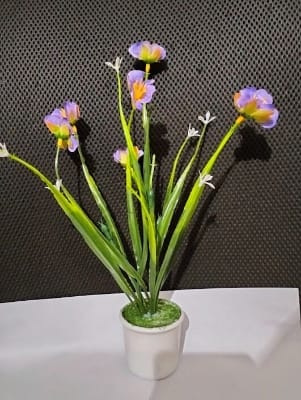 Picture of Artificial Flower Balcony Potted Plant Flowers Bouquet Wedding Home Garden Decor-Purple