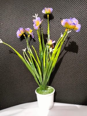 Picture of Artificial Flower Balcony Potted Plant Flowers Bouquet Wedding Home Garden Decor-Purple