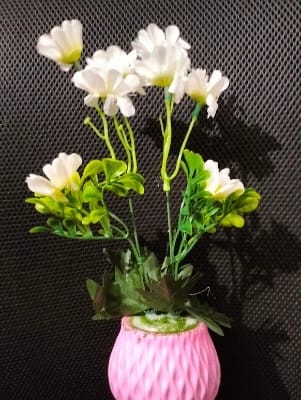 Picture of Artificial Flower Balcony Potted Plant Flowers Bouquet Wedding Home Garden Decor-White