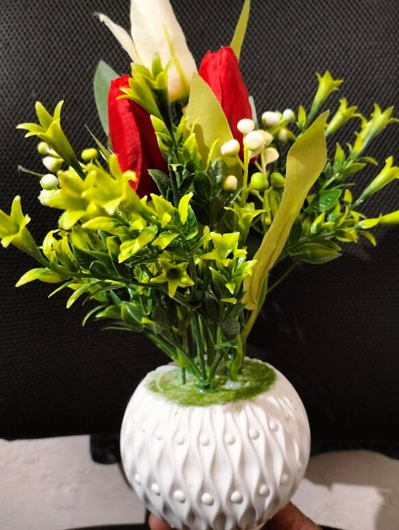 Picture of Artificial Flower Balcony Potted Plant Flowers Bouquet Wedding Home Garden Decor-Multicolor