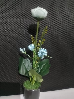 Picture of Artificial Flower Balcony Potted Plant Flowers Bouquet Wedding Home Garden Decor-Blue