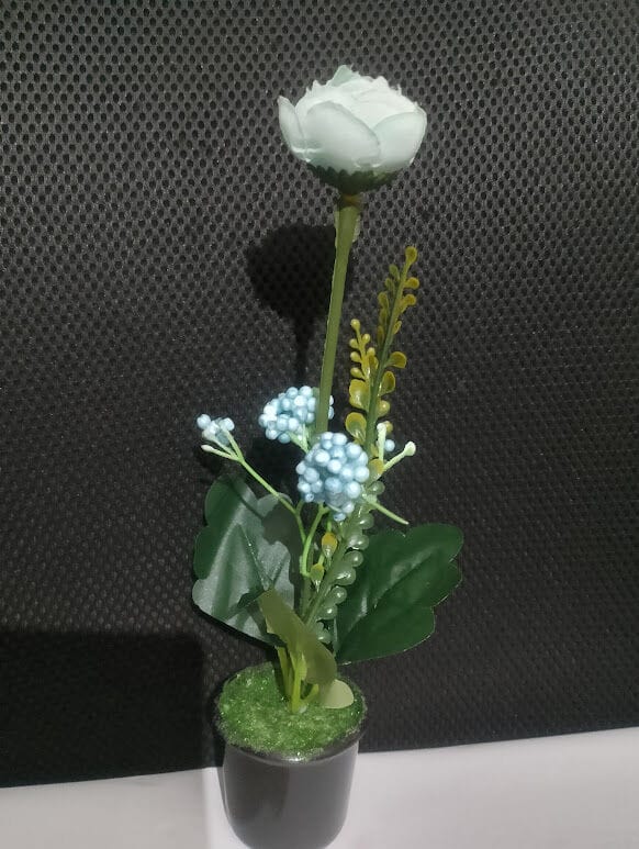 Picture of Artificial Flower Balcony Potted Plant Flowers Bouquet Wedding Home Garden Decor-Blue