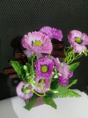 Picture of Artificial Flower Balcony Potted Plant Flowers Bouquet Wedding Home Garden Decor-Purple