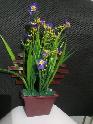 Picture of Artificial Flower Balcony Potted Plant Flowers Bouquet Wedding Home Garden Decor-Purple