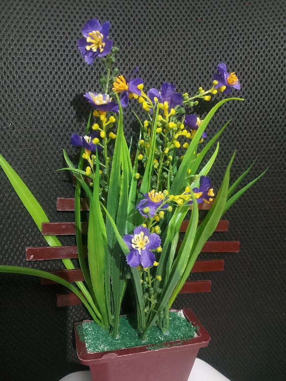 Picture of Artificial Flower Balcony Potted Plant Flowers Bouquet Wedding Home Garden Decor-Purple