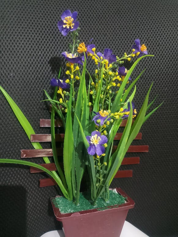 Picture of Artificial Flower Balcony Potted Plant Flowers Bouquet Wedding Home Garden Decor-Purple