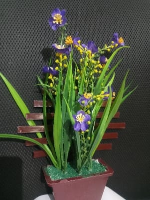 Picture of Artificial Flower Balcony Potted Plant Flowers Bouquet Wedding Home Garden Decor-Purple