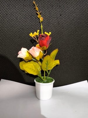 Picture of Artificial Flower Balcony Potted Plant Flowers Bouquet Wedding Home Garden Decor-Multicolor