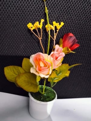 Picture of Artificial Flower Balcony Potted Plant Flowers Bouquet Wedding Home Garden Decor-Multicolor