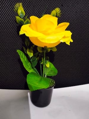 Picture of Artificial Flower Balcony Potted Plant Flowers Bouquet Wedding Home Garden Decor-Yellow