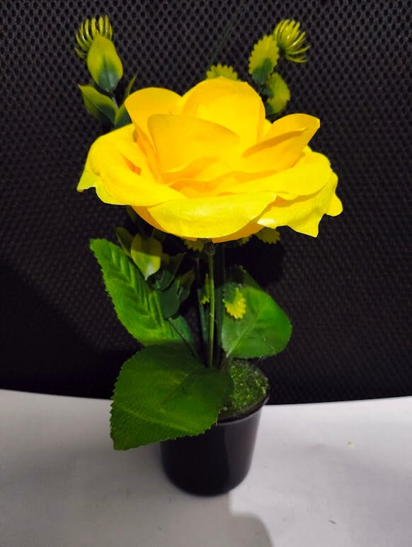 Picture of Artificial Flower Balcony Potted Plant Flowers Bouquet Wedding Home Garden Decor-Yellow