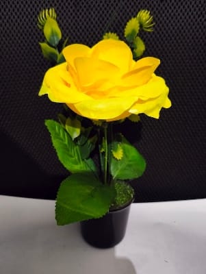 Picture of Artificial Flower Balcony Potted Plant Flowers Bouquet Wedding Home Garden Decor-Yellow