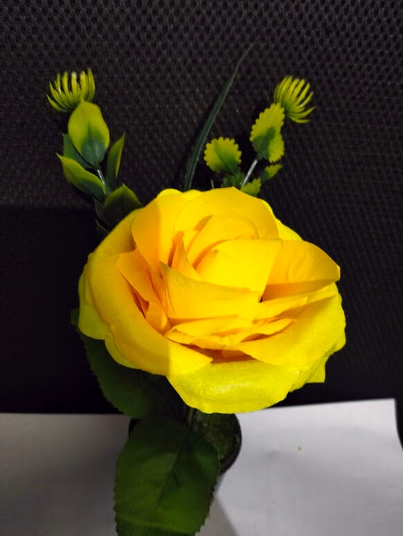 Picture of Artificial Flower Balcony Potted Plant Flowers Bouquet Wedding Home Garden Decor-Yellow