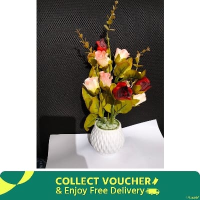 Picture of Artificial Flower Balcony Potted Plant Flowers Bouquet Wedding Home Garden Decor-Multicolor