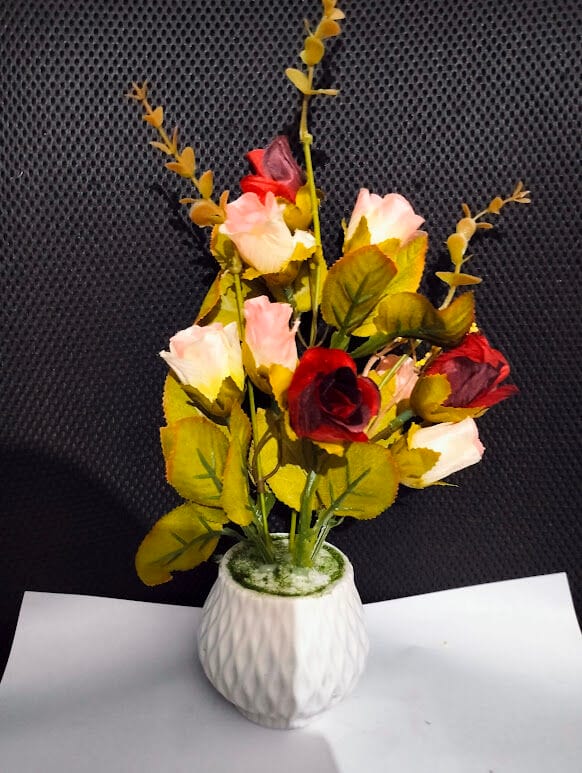 Picture of Artificial Flower Balcony Potted Plant Flowers Bouquet Wedding Home Garden Decor-Multicolor
