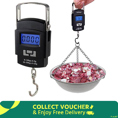 Picture of Digital Hanging Weight Scale, Portable Hanging Electronic Hook Scale-Black - Weight Machine Digital-Black
