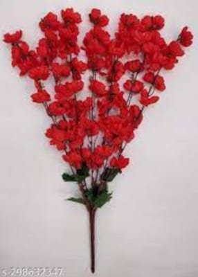 Picture of Artificial Cherry flower bunches 21 inch flower bunches - 1 pcs-Red