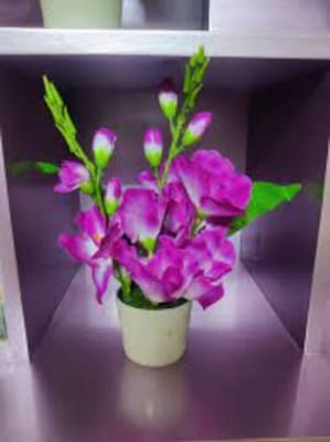 Picture of Artificial gladiolus flower 11 inch  long tob for home or office decoration-Purple