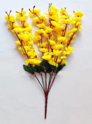 Picture of Artificial Cherry flower bunches 21 inch flower bunches - 1 pcs-Yellow