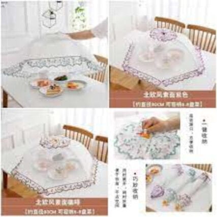 Picture of Food Safe From Insects With The Kitchen Food Cover- Foldable Anti Fly Mosquito Net Cover For Picnic Or Dinner Table Use-Multicolor