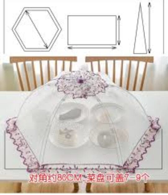 Picture of Food Safe From Insects With The Kitchen Food Cover- Foldable Anti Fly Mosquito Net Cover For Picnic Or Dinner Table Use-Multicolor