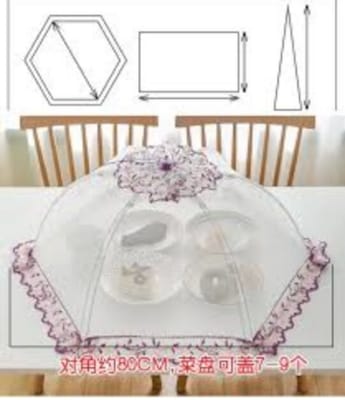 Picture of Food Safe From Insects With The Kitchen Food Cover- Foldable Anti Fly Mosquito Net Cover For Picnic Or Dinner Table Use-Multicolor