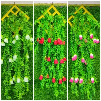 Picture of Wall Hanging Or Artificial Hanging Tob Grass With Flower-30Inc Long & 8 Lota - Home Decoration Item -1 set-Multicolor