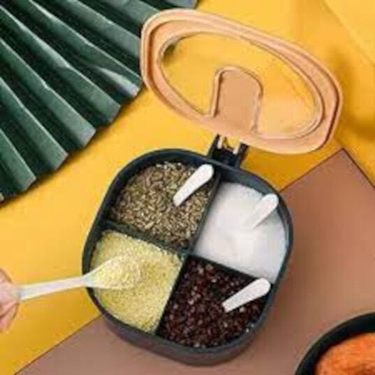Picture of Buy 1 get Free - Electric Spice Grinder Machine - 950 Watt , COMBO OFFER  4 In 1 Condiment Box Set Spice Containers With Serving Spoons - Organize Kitchen With This Versatile Condiment Jars Set-Multicolor