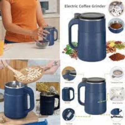 Picture of Buy 1 get Free - Electric Spice Grinder Machine - 950 Watt , COMBO OFFER  4 In 1 Condiment Box Set Spice Containers With Serving Spoons - Organize Kitchen With This Versatile Condiment Jars Set-Multicolor