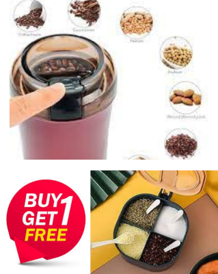 Picture of Buy 1 get Free - COMBO OFFER-Electric Grinder Indispensable - Opulence at Its Best - Multi-Functional ,4 In 1  Spice jar Storage Spice Containers With Serving Spoons - Organize Kitchen With This Versatile Condiment Jars Set-Multicolor