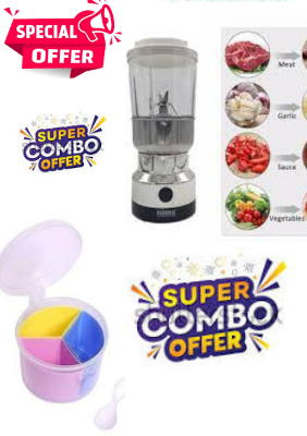 Picture of Buy 1 Get Free - 3pcs Container Spice Jar Box (Combo Pack) / Buy 1 Get Free (Combo Pack)- Buy 1 Nima All in 1 Blender Grinder Electric Grinder Juicer - Versatile Kitchen Appliance for Easy Blending and Grinding, Get Spice Jar Box 3 PCs Container-Multicolor