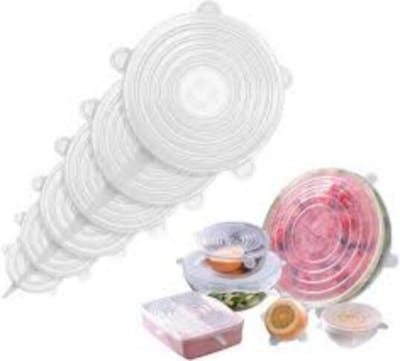 Picture of Silicone Stretch Lids, Reusable Plastic Wrap Alternative, 6-Pack Eco Friendly Food Storage Covers, Clear Color-Neutral