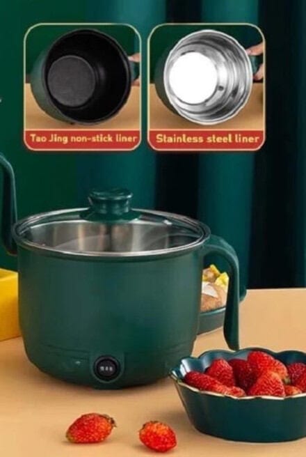 Picture of Multifunctional Double Layer Electric Cooker Machine Nonstick Household Electric Cooking Pot for 1-2 Person - 1.8 Ltr-Multicolor