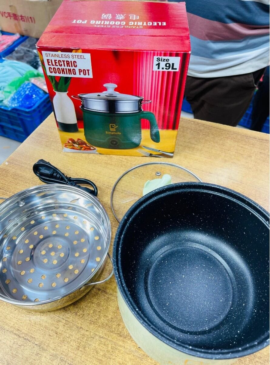 Picture of Multifunctional Double Layer Electric Cooker Machine Nonstick Household Electric Cooking Pot for 1-2 Person - 1.8 Ltr-Multicolor