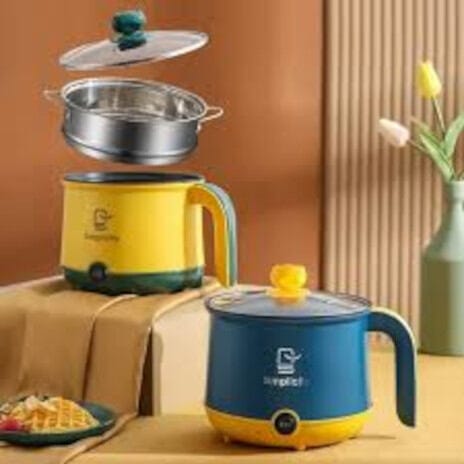 Picture of Rice Cooker Multicooker Simplicity Portable Electric Multicooker Cooking Pot With Steamer and Multipurpose 1.8 Liter Electric Cooker Pot Manual electric heating pot Cooker Rice cooker-Multicolor
