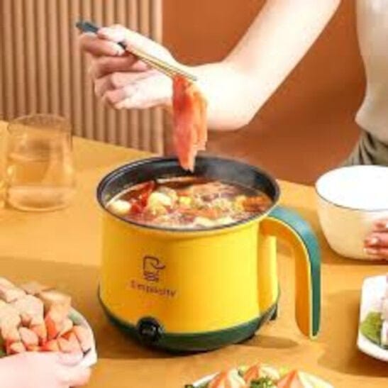 Picture of Rice Cooker Multicooker Simplicity Portable Electric Multicooker Cooking Pot With Steamer and Multipurpose 1.8 Liter Electric Cooker Pot Manual electric heating pot Cooker Rice cooker-Multicolor