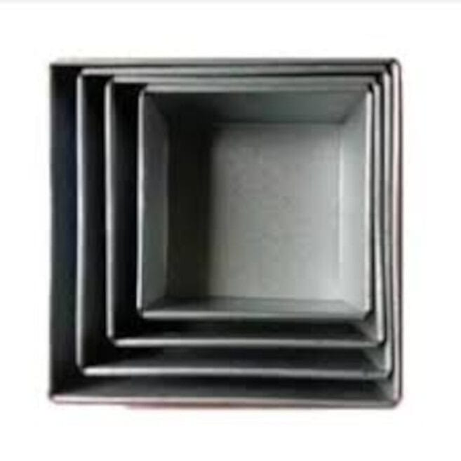 Picture of Cake Mold, 4Pcs Square Shape Aluminum Round cake mold 4pcs set, Make Cake, Pudding And More, Oven Proof Cake Pan Set-Silver