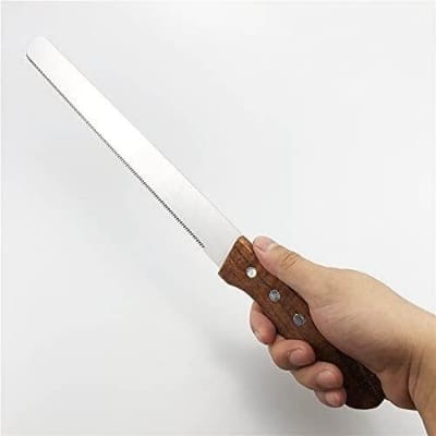 Picture of Cake & Bread Cutter - Wooden 10" Size - Handy Tool For Precise Slicing Of Baked Goods-Multicolor