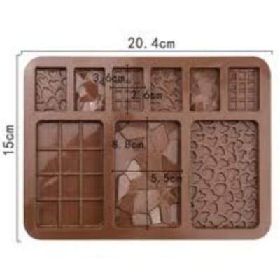Picture of Silicon Mold Chocolate Baking Tool 9 Cavity-Multicolor