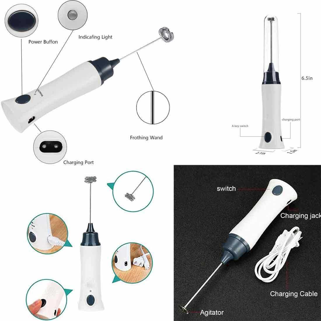 Picture of Coffee Mixer Automatic Milk Beverage Foamer Cream Whisk Cooking Stirrer Egg Beater-Multicolor