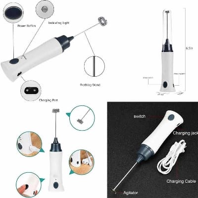 Picture of Coffee Mixer Automatic Milk Beverage Foamer Cream Whisk Cooking Stirrer Egg Beater-Multicolor