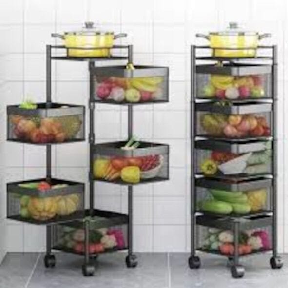 Picture of 5 Layer Kitchen Rack , Vegetable Rack , Kitchen Rack , Metal Rack-Multicolor