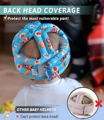 Picture of Baby Head Protector - Baby Helmet for Crawling Walking Running - No Bumps and Soft Cushion - Adjustable Protective Cap Infant Baby Safety Headguard - Toddler Helmets 6-12 Months 1-2 Years Old-Multicolor