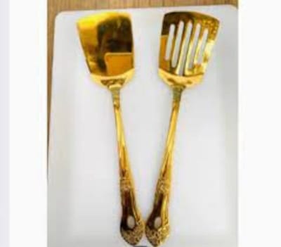 Picture of Spoon Stainless Steel Golden color Spoon 2 pcs-Golden