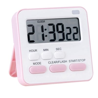 Picture of Kitchen Clock English 24-hour Electronic Timer Digital Reminder Alarm Clocks Cooking Countdown Timer LCD Multifunction Home-Multicolor