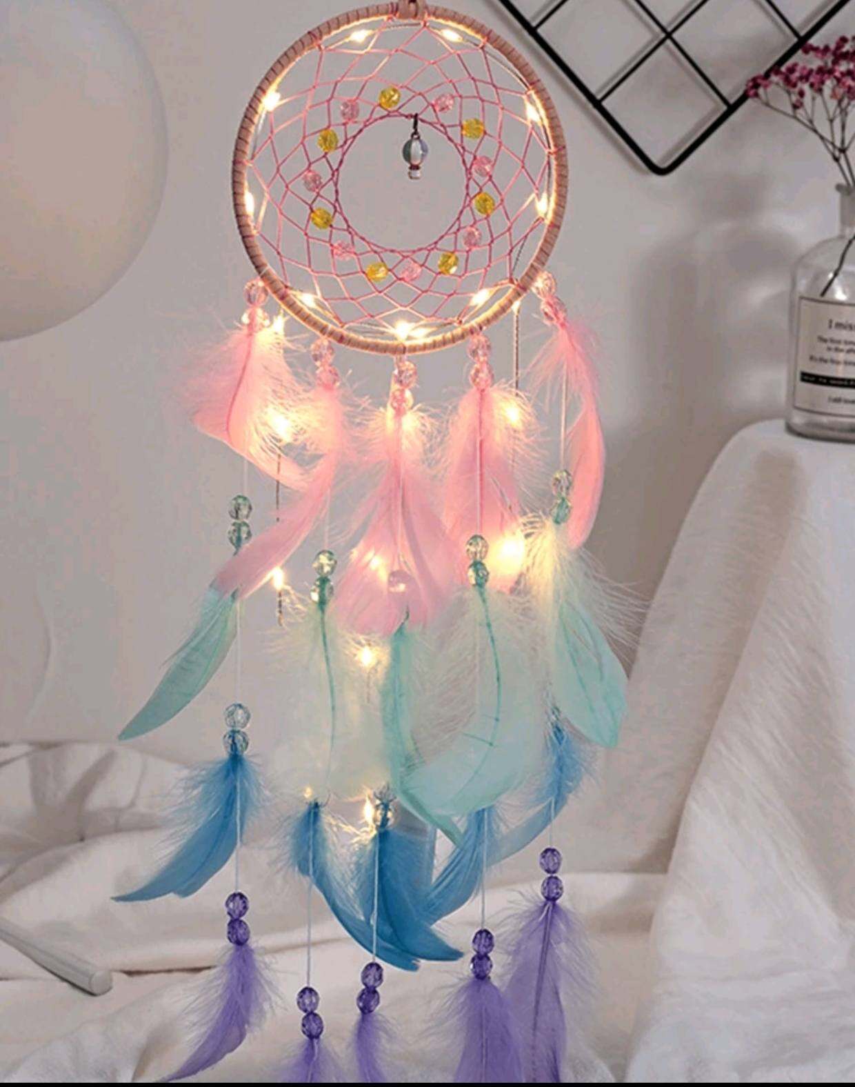 Picture of Dream Catcher Wall Decor Colorful Catcher Handmade Dream Catcher for Girls Boy Kids Bedroom Wall Hanging Living Room Wedding-Multicolor