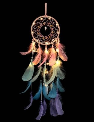 Picture of Dream Catcher Wall Decor Colorful Catcher Handmade Dream Catcher for Girls Boy Kids Bedroom Wall Hanging Living Room Wedding-Multicolor